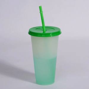 Bicchiere Magico Personalizzato Senza BPA da 16-24 oz, in Plastica Colorata, Riutilizzabile per <span class=keywords><strong>Acqua</strong></span> Fredda, Cambia Colore, con Coperchi <span class=keywords><strong>e</strong></span> Cannucce Inclusi - Product Image 3