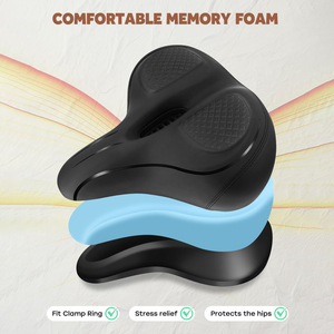 Coussin <span class=keywords><strong>de</strong></span> siège <span class=keywords><strong>de</strong></span> <span class=keywords><strong>vélo</strong></span> <span class=keywords><strong>extra</strong></span> <span class=keywords><strong>large</strong></span> <span class=keywords><strong>de</strong></span> remplacement, <span class=keywords><strong>selle</strong></span> <span class=keywords><strong>de</strong></span> <span class=keywords><strong>vélo</strong></span> respirante pour vélos Peloton/exercice/stationnaire/électrique/cruiser - Product Image 2