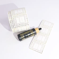Adhésif imperméable personnalisé magnifiquement imprimé estampage à chaud feuille d'or rose autocollants de cercle transparents étiquettes de bouteille