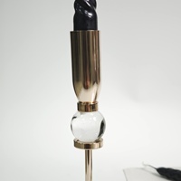 Porte-bougie en métal et cristal de luxe, modèle ZT 5160 - Semi-fait main, centre de table moderne et romantique, décoration pour la maison et les restaurants, boîte en carton