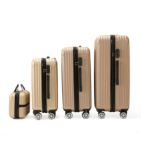 Valise rigide avec fermeture éclair 20 "bagage cabine 24" 28 "ensemble de bagages de voyage valises à roulettes ABS PC ensembles de valises