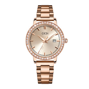 Reloj de lujo para mujer de acero inoxidable con calendario, resistente al agua, de alta gama, con movimiento de cuarzo. - Product Image 1