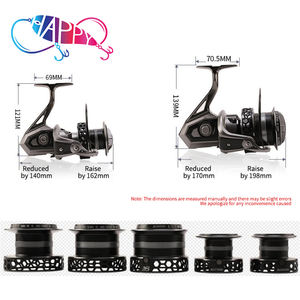 Mulinello da pesca interamente in metallo adatto alla cattura di pesci grossi con un rapporto di trasmissione 5.1:1 e una resistenza massima di 13/15kg - Product Image 6