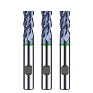 Azzkor TGH New Design Hrc50 Tungsten Steel Carbide 4 Flutes End Mill with Weldon Shank CNC Milling Cutter Tool For Metal TGH