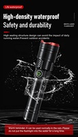 LED haute luminosité rechargeable 3 modes d'alimentation étanche affichage focal variable Zoom télescopique super lumineux lampe de poche