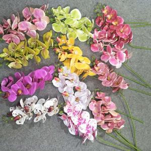 Orquídea de látex 3D Real Touch 9 cabezas orquídea blanca artificial - Product Image 4