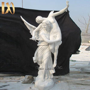 Statue de Cupidon et Psyché grandeur nature en marbre, sculpture d'ange en pierre pour jardin - Product Image 5