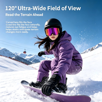Masque de ski magnétique relevable avec protection UV400, verres miroir, anti-buée, étanche, coupe-vent, vision large 120°, logo personnalisé OEM