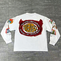 T-shirt en coton 100% surdimensionné et lourd personnalisé, impression DTG de haute qualité, coupe ample, manches longues, pour homme