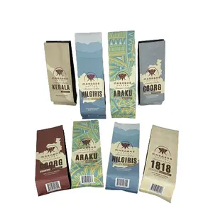 Digital Printed 500g 16 Oz Coffee Bags Matte Finished Coffee Bean Plastic Bags With Valve Side Gusset Loose Tea Resealable Bag