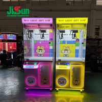 Machine à grue d'arcade d'intérieur à double griffe pour peluches et poupées, à monnayeur, avec roues mobiles