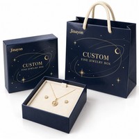 Boîte à bijoux personnalisée de petite taille avec logo et ensemble de sacs cadeaux assortis