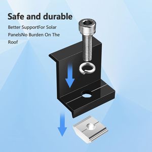Kit de fixation latérale pour panneau solaire, galvanisé à chaud, noir, pour installation sur toiture - Product Image 1