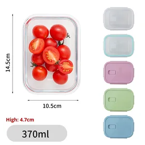 Verre Transparent Rectangulaire Bac À Lunch Boîte Four À Micro-ondes Résistant Aux Hautes Températures Chauffant Ménage Alimentaire En Plastique - Product Image 4