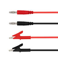 Câble personnalisé de 4 mm avec fiche banane en cuivre vers pince crocodile, isolation PVC, pour usage électronique, faisceau de câbles stabilisant la tension