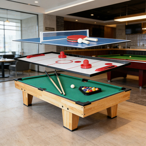 <span class=keywords><strong>Table</strong></span> de jeu d'intérieur 3-en-1 S.Q.F en MDF, multi-<span class=keywords><strong>jeux</strong></span>, billard, hockey sur air, portable, personnalisable - Product Image 4