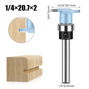 <span class=keywords><strong>Fraise</strong></span> industrielle <span class=keywords><strong>à</strong></span> rainure en T <span class=keywords><strong>à</strong></span> guidage par roulement <span class=keywords><strong>à</strong></span> tige ronde de 1/4 "et 6mm pour canal Led utilisé pour le rainurage du bois - Product Image 5
