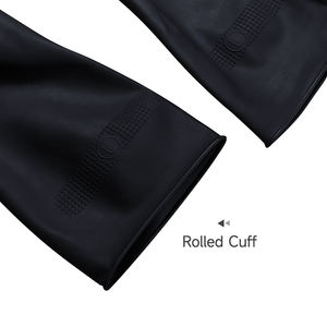 قفازات لاتكس سوداء لفحص السلامة الصناعية مقاومة للاهتراء كيميائية مخصصة - Product Image 5