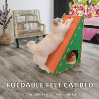 Lit pour chat pliable en feutre solide avec design tunnel amovible pour toutes les saisons