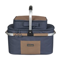 Panier isotherme TAWA pour pique-nique, 4 personnes, Oxford 600D, polyester isolé, poignée en aluminium, sans fuite, grand compartiment alimentaire séparé