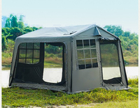 Tente gonflable OEM directe usine 2,7x2,7x2m vert olive en PVC avec cheminée et fenêtre en TPU pour le camping