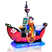 Nouveau design 2026 : Manège enfantin Bateau pirate 2 places, à monnayeur, en fibre de verre, avec jeu éducatif en anglais, pour parc d'attractions intérieur