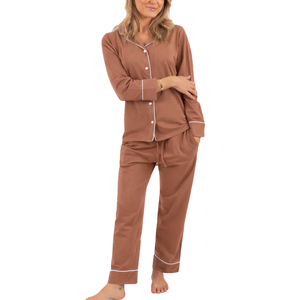 Ensemble de vêtements de nuit en modal VelvetAir pour femmes, haut à col rond et pantalon large, ultra doux, luxueux et confortable - Product Image 2
