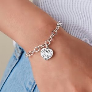 Pendentif Breloque Cœur Mains en Argent Sterling 925 pour Collier Bracelet - Breloque Jésus m'aime - Product Image 3