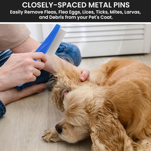 Double-Sided Stainless Steel <strong>Flea</strong> Lice Comb <strong>Dog</strong> &amp; Cat Grooming Combs Tear Stain Remover &amp; Dematting Comb for Pets - Product Image 3