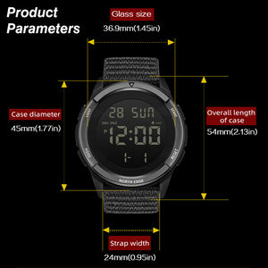 Reloj Digital para Hombre NORTH EDGE 2026 TERRAX, Deportivo, Resistente al Agua 50M, Cronómetro, Cuenta Regresiva, Electrónico - Product Image 6