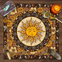 Tapis de jeu portable et pliable en boue de diatomée à motif personnalisé, taille 800mm*800mm, antidérapant, insonorisant, pour cartes de tarot américaines et mahjong
