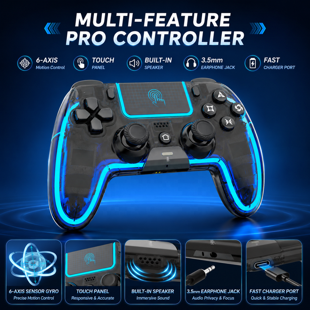 New Arrival Wireless Gaming Controller for PlayStation 5 Dual Vibration Support Program Wireless Gamepad Controller for PS5