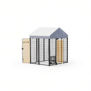 Enclos pour chien en métal de qualité supérieure, portails et enclos pour animaux de compagnie rectangulaires d'extérieur avec porte coulissante horizontale pour plus de confort et de sécurité - Product Image 1