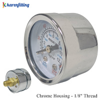 Multicolor Housing Air Pressure Gauge Psi Kg/cm Dual Scale Pneumatic Measuring Tool