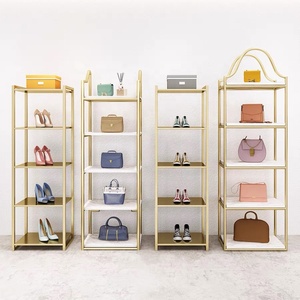Idées de <span class=keywords><strong>décoration</strong></span> pour présentoir de chaussures, présentoirs de chaussures pour boutique, étagères de présentation de chaussures en or brillant pour <span class=keywords><strong>magasin</strong></span> de détail - Product Image 3