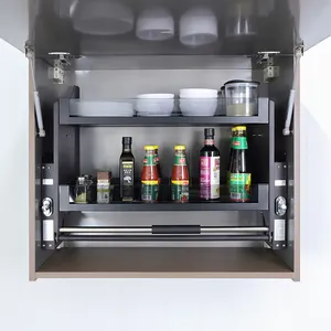 Accesorios de cocina Gabinete Ascensor Cajón Cesta Tirando Armario Extraíble Cesta con cable para placa