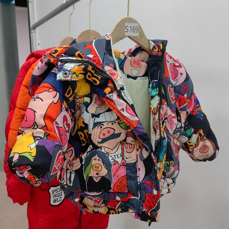 Winter Used Boys And Girls Cartoon Coats Jacket Used Children Clothes Wholesale Second Hand Clothing In Bales