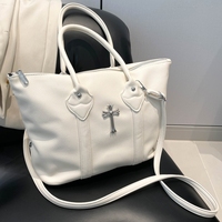 Sac fourre-tout convertible tendance et élégant pour femme, grande capacité, décontracté, simple, texture grain de litchi, fermeture éclair, porté épaule