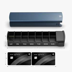 GIFT Custom Logo Promotional Gift Portable Smart Aluminium Wood 7-Day Waterproof Pill Organizer Large Capacity Pill Case - Product Image 3
