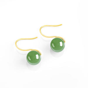 Boucles d'oreilles en jade Hetian naturel, incrustation en argent 925, style simple et tendance, bijoux pour femmes, cadeau avec certificat d'évaluation D855 - Product Image 4