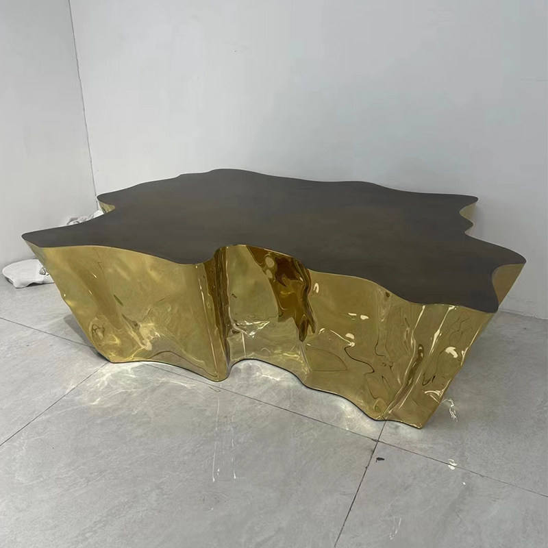 Mirror gold+brown countertop