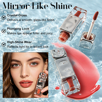 Gloss à lèvres non collant à l'acide hyaluronique avec tube ondulé pour filles, gloss à lèvres holographique effet miroir