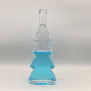 Tùy Chỉnh 750Ml & 500Ml Rõ Ràng Chai Thủy Tinh Trong Giáng Sinh Hình Dạng Cây Dập Nóng Bề Mặt Nút Kính-Kín Whiskey Rượu Vang - Product Image 1