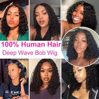 Perruques Lace Front Courtes Bob Pixie Cut en Cheveux Humains Brésiliens Bruts Frisés et Bouclés Pas Chères pour Femmes Noires