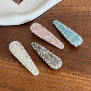 Pasador de Pelo de Acetato para <span class=keywords><strong>Mujer</strong></span>, Estilo Lujoso y Ligero, para Flequillo con Diamantes y <span class=keywords><strong>Cabello</strong></span> Lateral Despeinado - Product Image 4