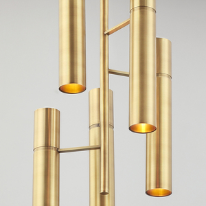 Cylinder <strong>Copper</strong> G9 Pendant Hanging Long <strong>Lamp</strong> Gold Decoration Tube Pendant Indoor Interior Decoration Design Restaurant Lighting - Product Image 3
