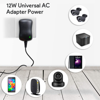 Adaptateur Chargeur Universel Réglable US/UK/EU 12W avec Protection OVP, Alimentation DC AC/DC 3~12V 1.2A