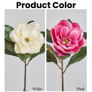 Flores de Magnolia Artificiales de Seda, Color Blanco y Rosa, Cabeza Grande, Venta al Por Mayor de Fábrica, para Decoración de Bodas y Hogar - Product Image 3