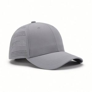 Wholesale in Stock Factory Customized Blank Laser Perforated <b>Hat</b> Breathable <b>Summer</b> 6 Panel Hard Top Baseball Cap - Product Image 2