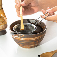 Bol à matcha en poterie rustique avec bec verseur, accessoires de service à thé en céramique, support pour fouet à thé, style japonais, luxe léger, rétro, art de la cérémonie du thé